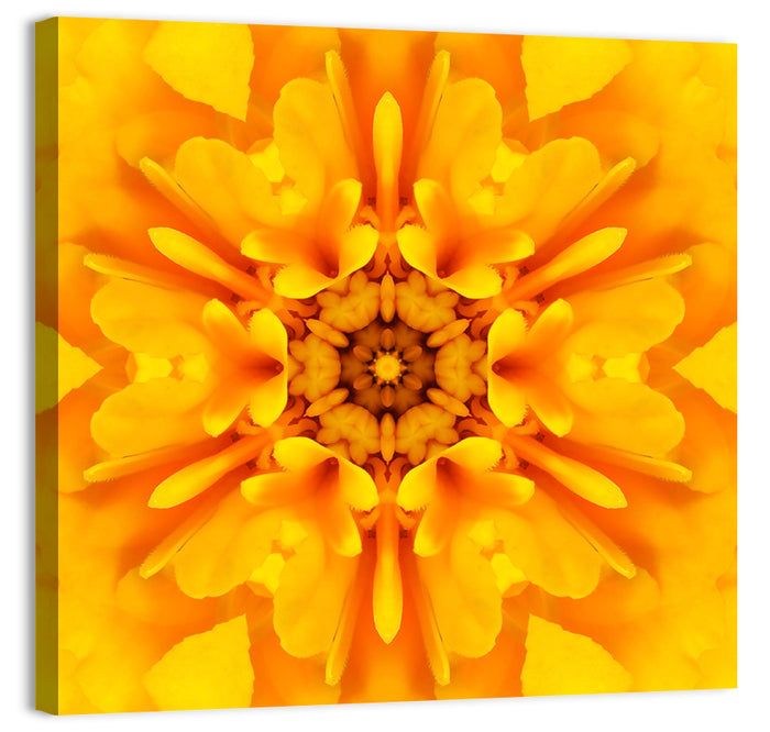 Golden Dahlia Mandala Wall Art as a canvas print