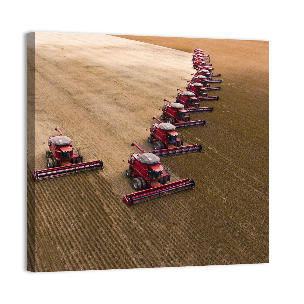 Aerial Soybean Harvest Wall Art