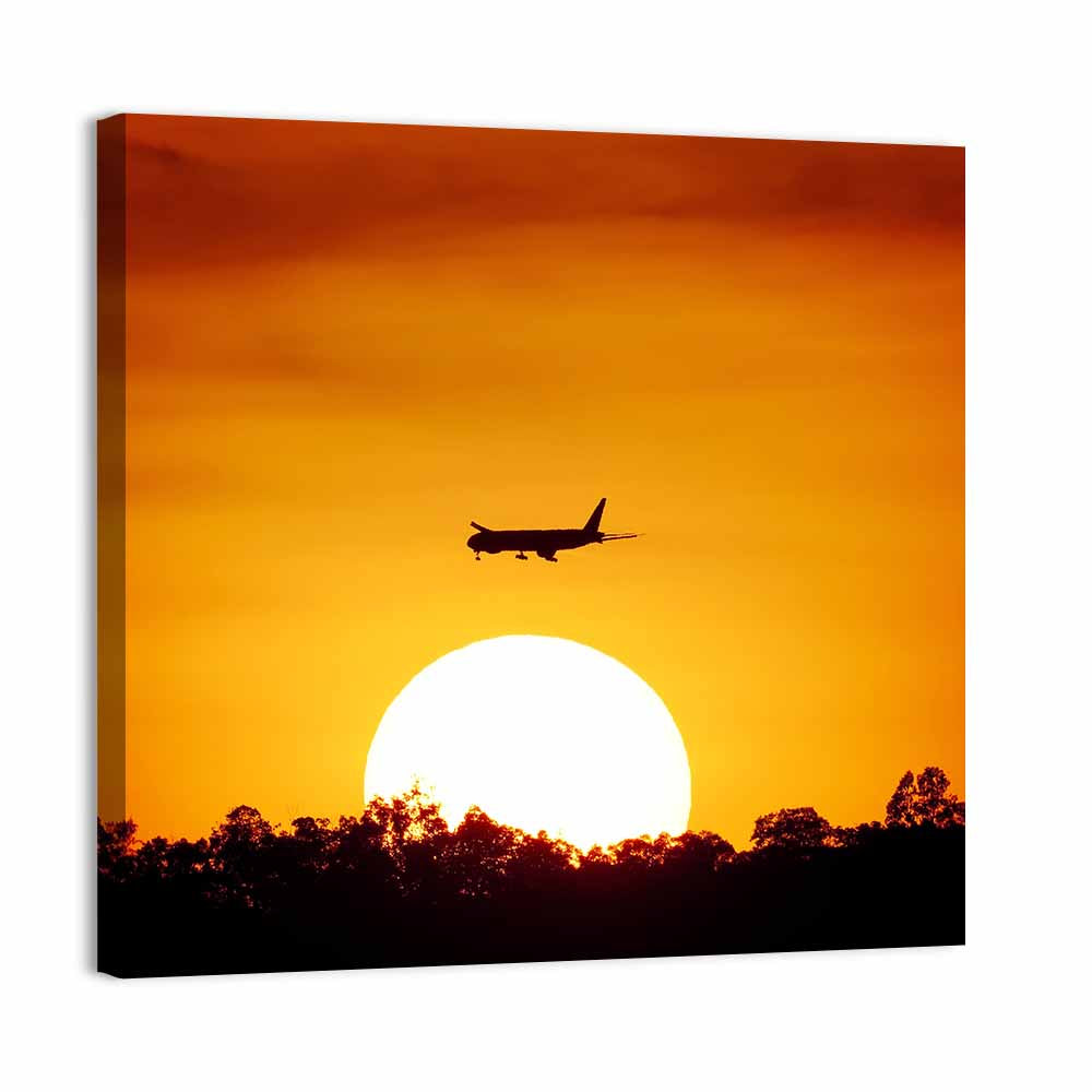 Aircraft at Sunset Wall Art - CanvasPiece