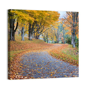 Autumn Leaves on Road Wall Art