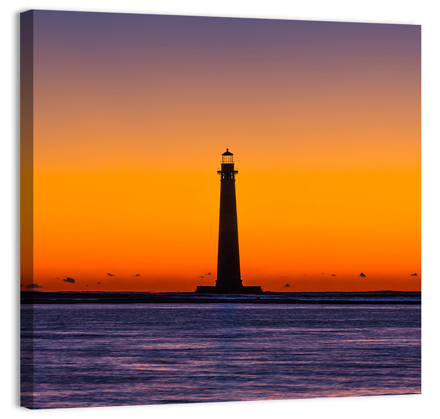 Minimalist Lighthouse Silhouette at Twilight Wall Art