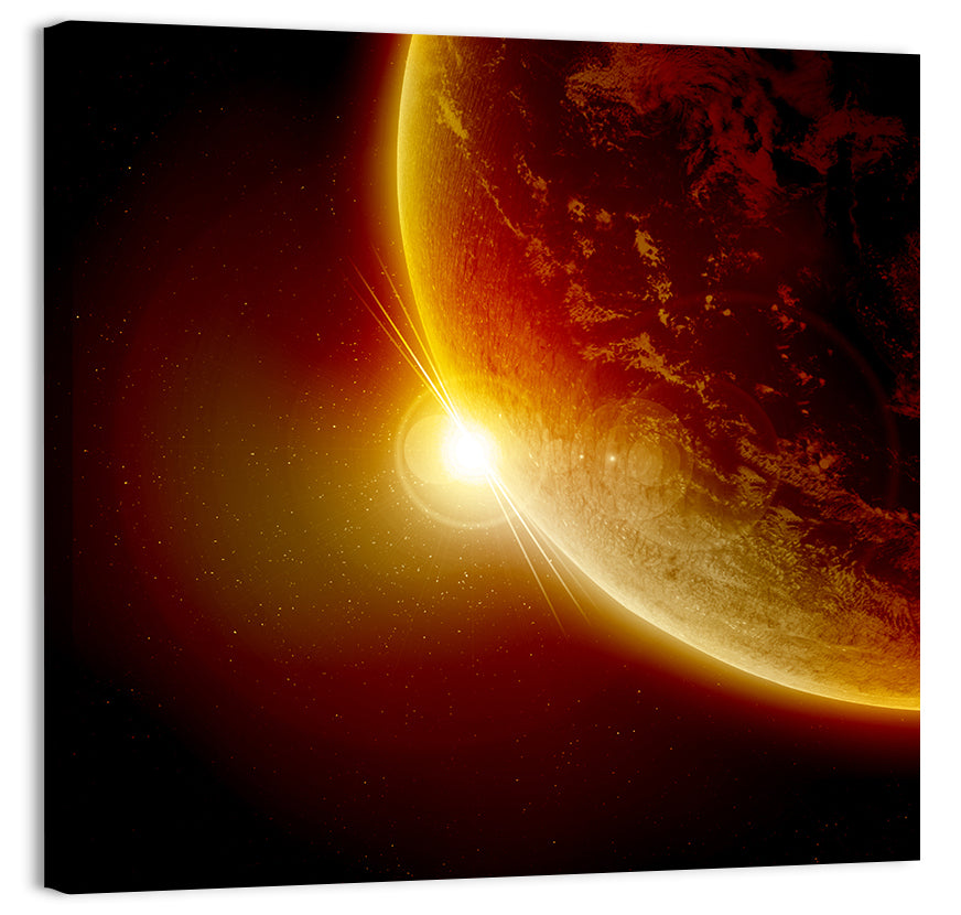 Red Planet Sunrise Limb Flare Wall Art