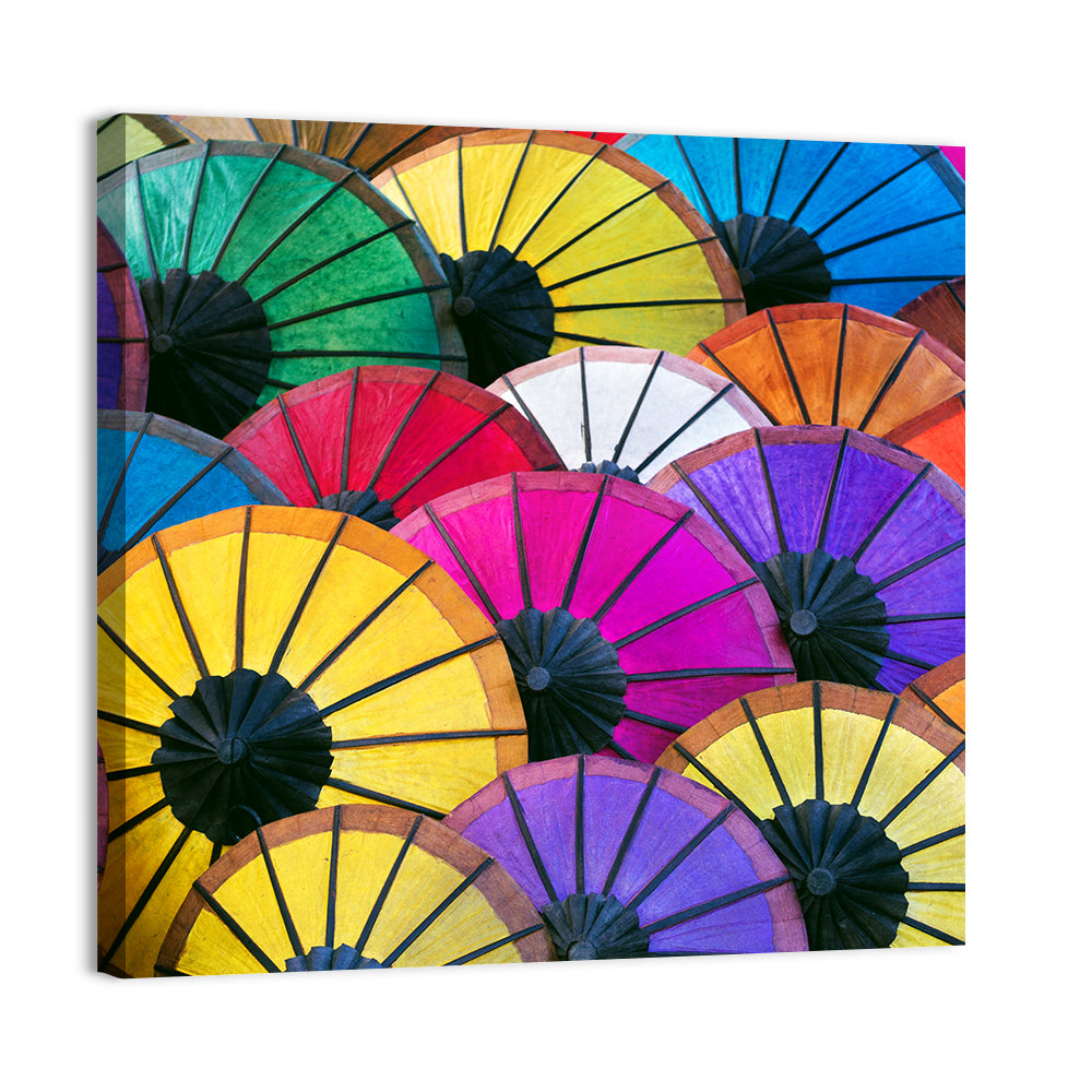 Vibrant Market Parasols Wall Art