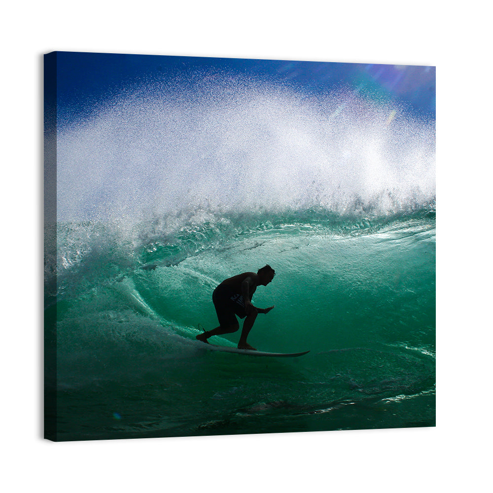 Surfer Inside Barrel Wall Art