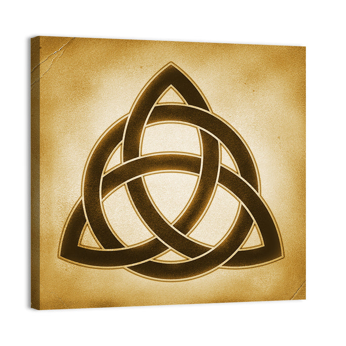 Embossed Trinity Knot Symbol Wall Art as a canvas print