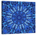 Blue Fractal Mandala Wall Art