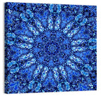 Blue Fractal Mandala Wall Art
