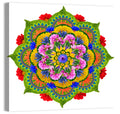 Vibrant Lotus Floral Mandala Wall Art