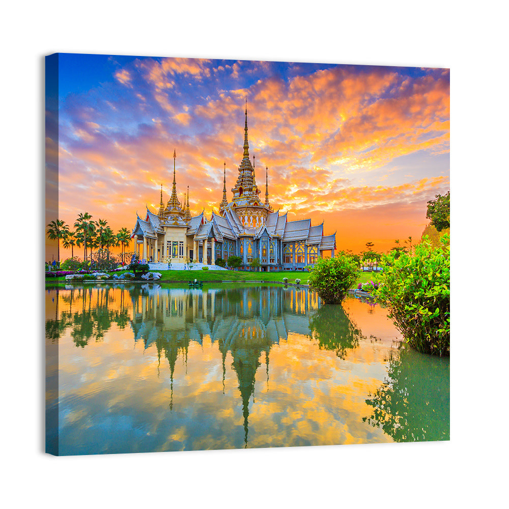 Wat Non Kum Sunset Reflection Wall Art