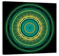 Hypnotic Teal Glow Mandala Wall Art