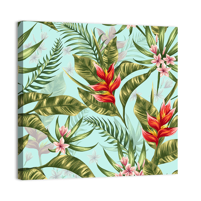 Tropical Floral Seamless Pattern Wall Art as a canvas print