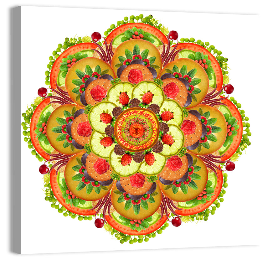 Vegetarian Mandala Pizza Wall Art