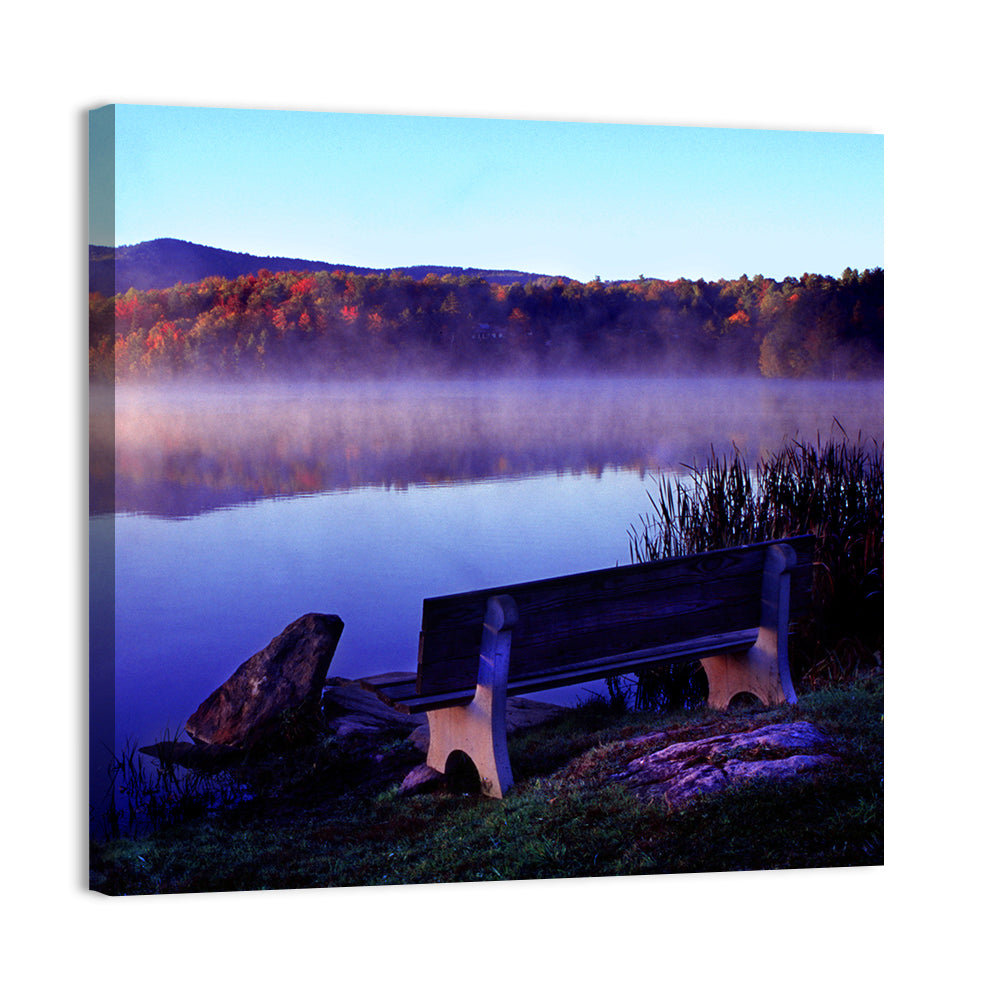 Misty Lake Sunrise Wall Art