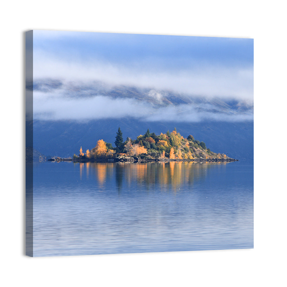Misty Wanaka Island Reflection Wall Art