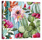 Watercolor Cactus Pattern Wall Art