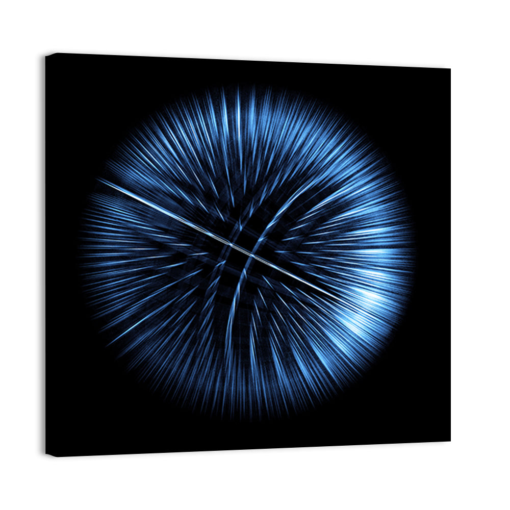 Glowing Blue Textured Sphere Wall Art