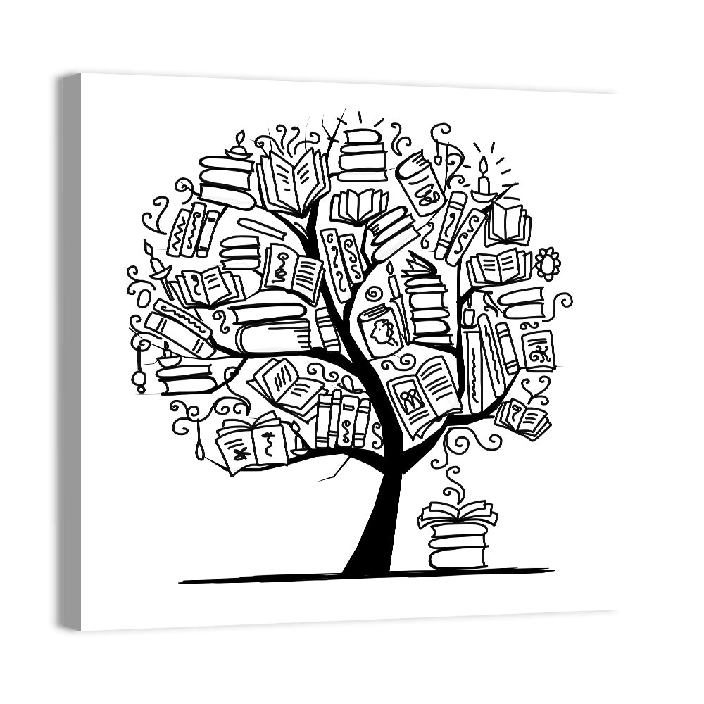 Knowledge Tree Wall Art, canvas print, square