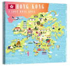 I Love Hong Kong Illustrated Cultural Map Wall Art