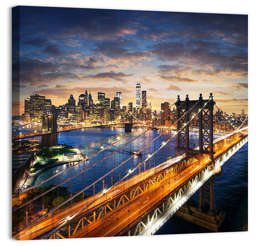 Manhattan Bridge at Sunset Wall Art