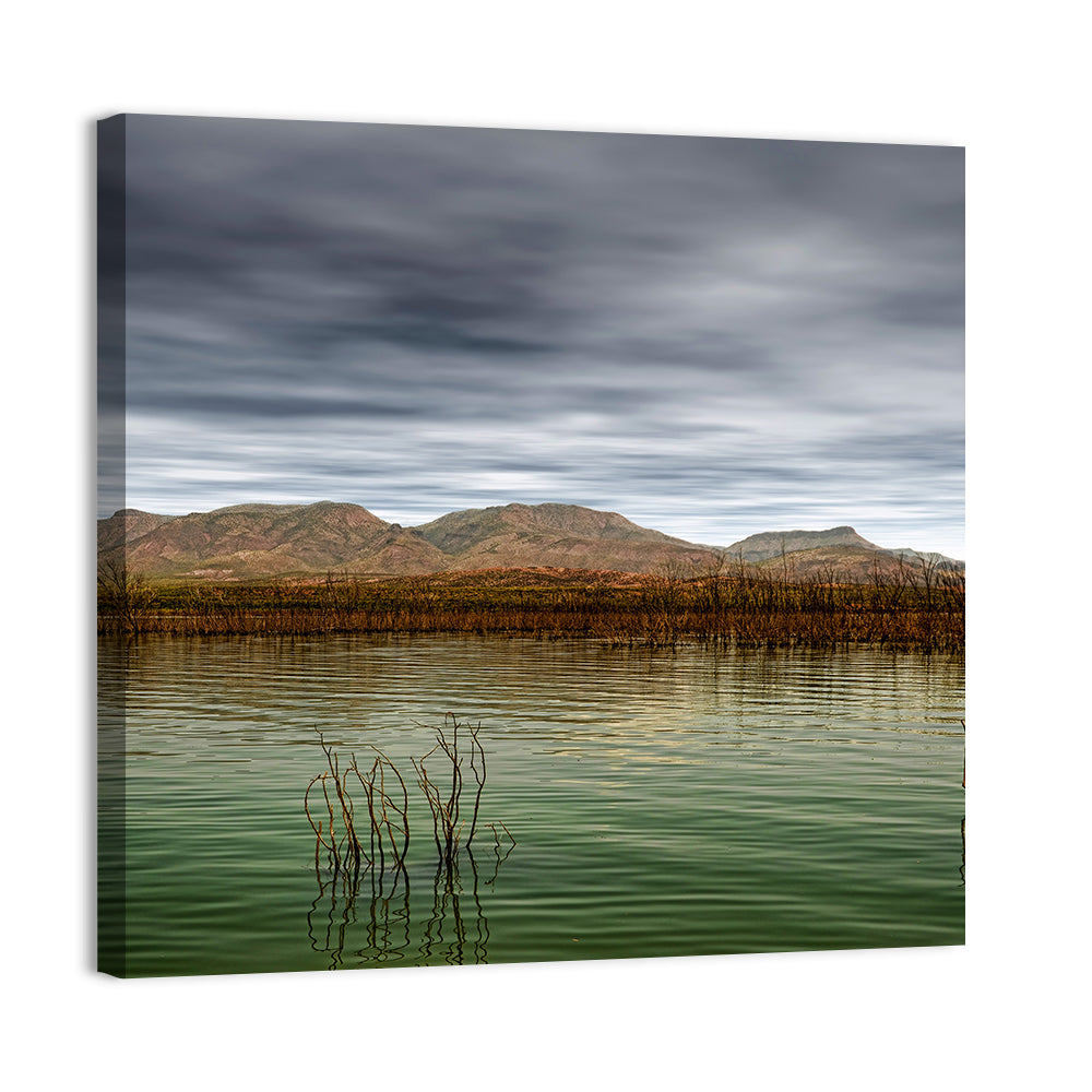 Roosevelt Lake Reflection Wall Art, canvas print, square