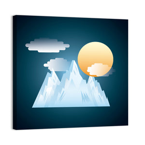 Snowy Mountain Illustration Wall Art