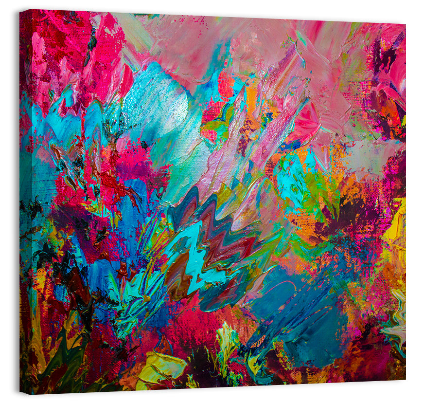 Vibrant Impasto Color Burst Abstract Wall Art