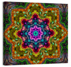 Vibrant Kaleidoscopic Mandala Ornament Wall Art