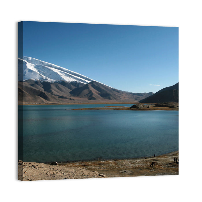 Muztahgata and Karakul Lake Wall Art as a canvas print