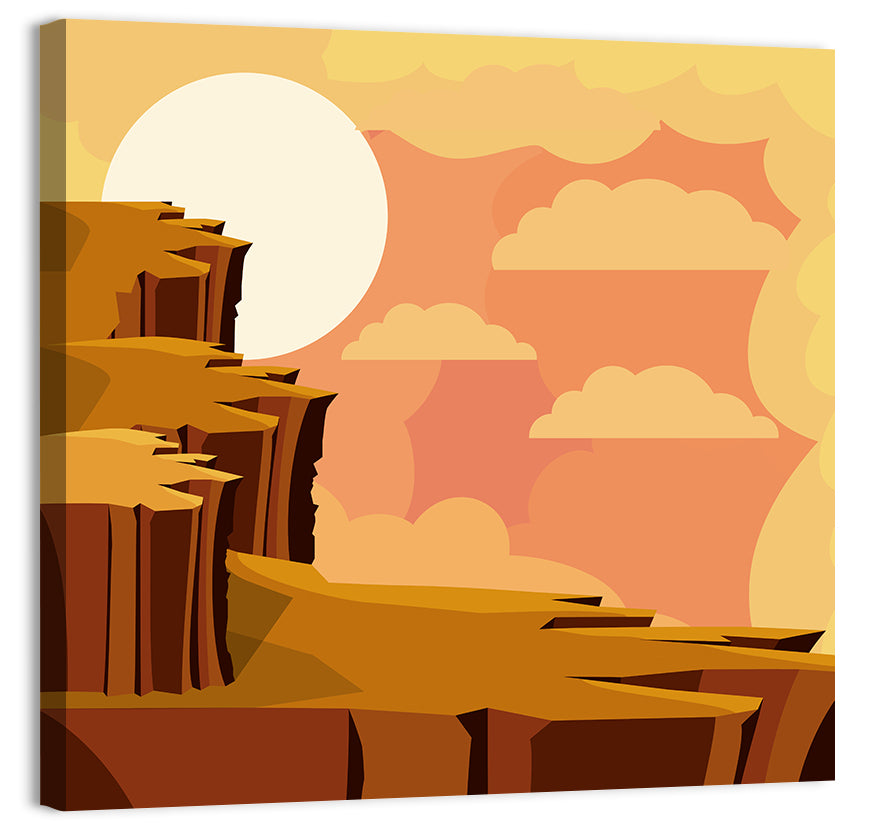 Geometric Canyon Sunrise Wall Art