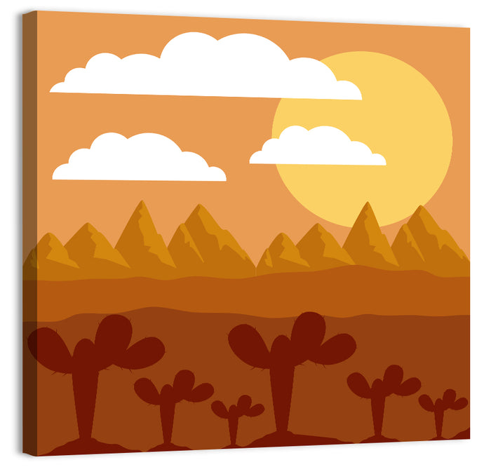 Desert Clouds Wall Art as a canvas print