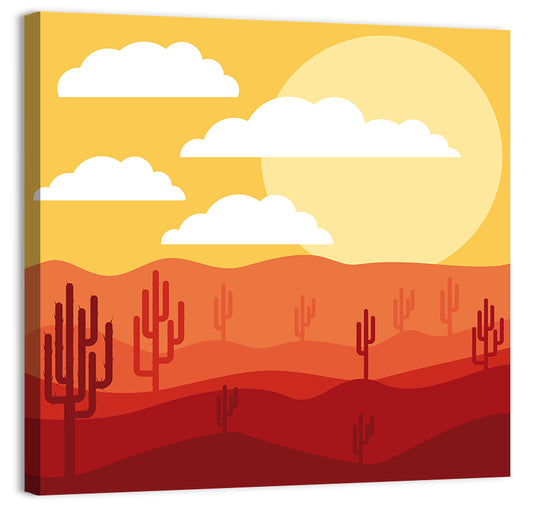 Cloudy Desert Sunrise Wall Art