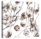Watercolor Cotton Bolls Wall Art