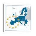European Union Map with Stars Wall Art