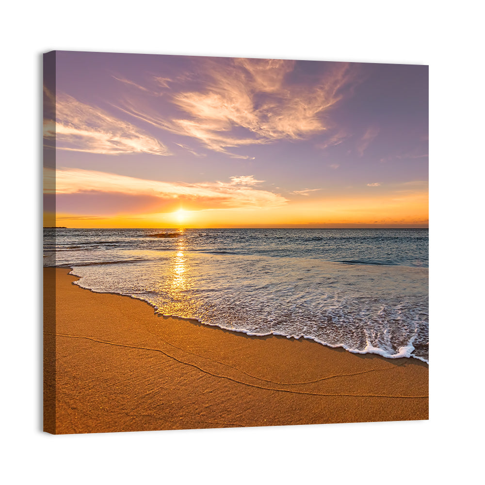 Sunrise Over Ocean Beach Wall Art