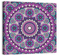 Vibrant Purple Teal Mandala Pattern Wall Art