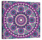 Vibrant Purple Teal Mandala Pattern Wall Art