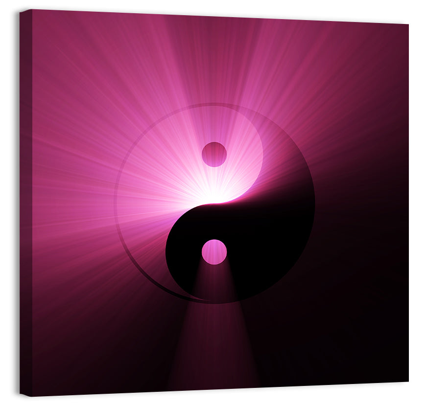 Magenta Yin Yang Symbol Wall Art