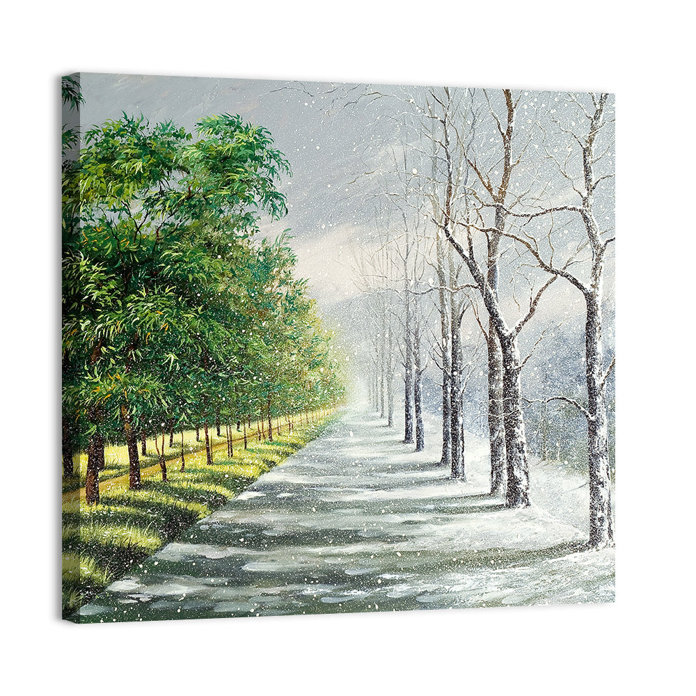 Summer to Winter Forest Path Wall Art