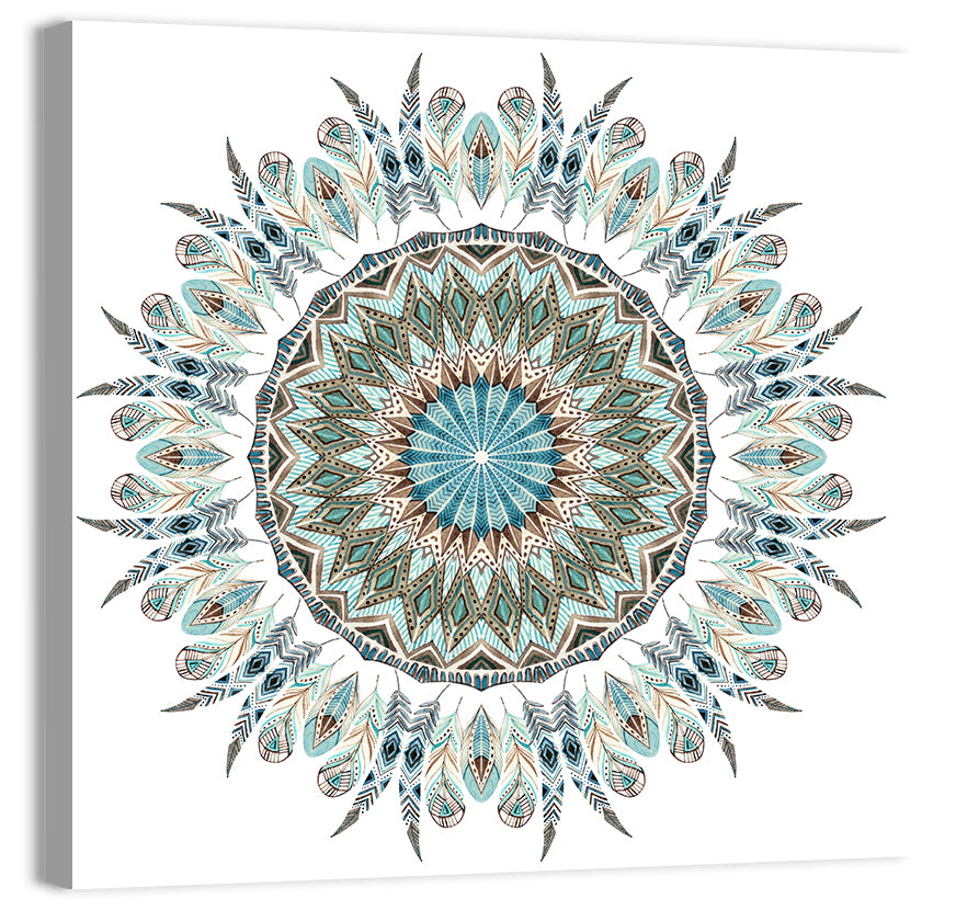 Layered Feather Mandala Wall Art