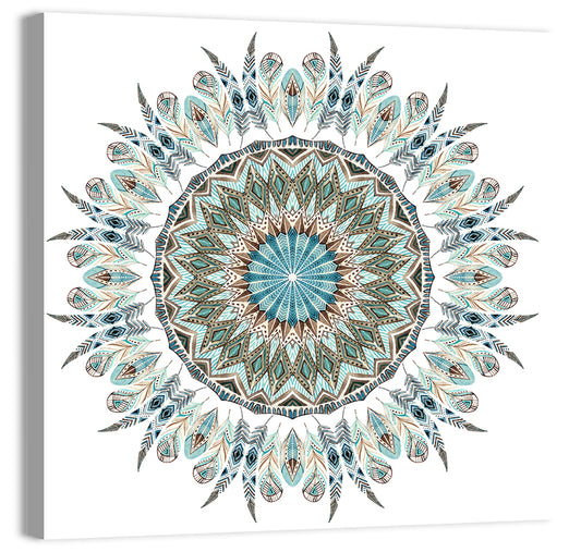 Ethnic Feathers Mandala Wall Art