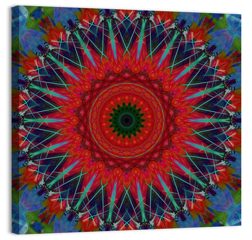 Lotus Blossom Starburst Mandala Wall Art