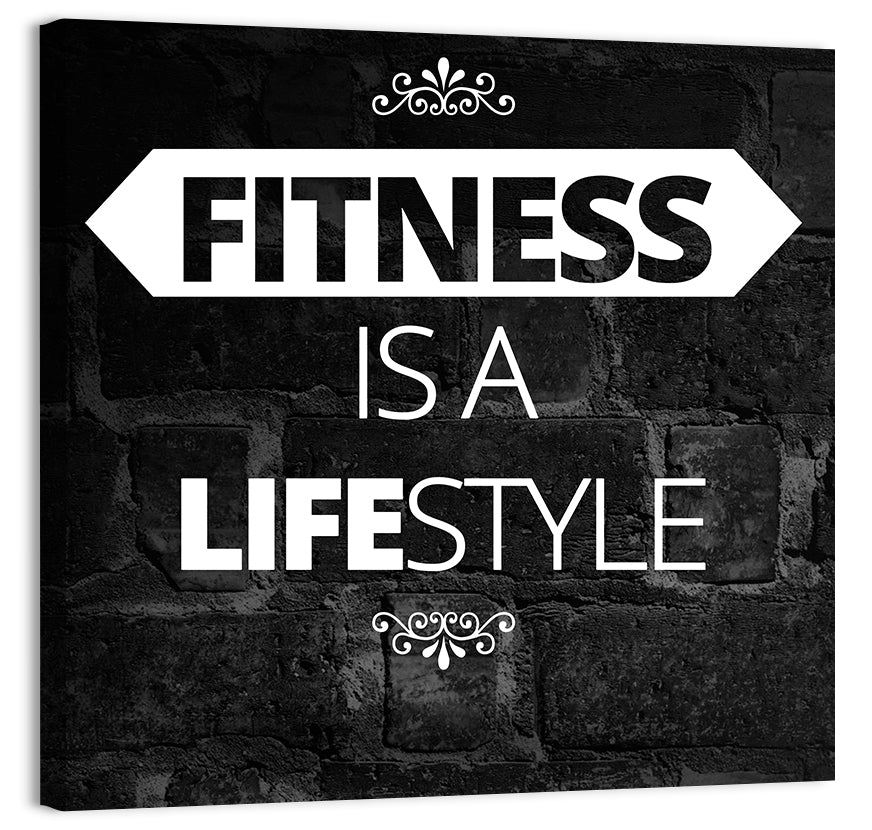 Fitness Is a Lifestyle Brick Quote Wall Art