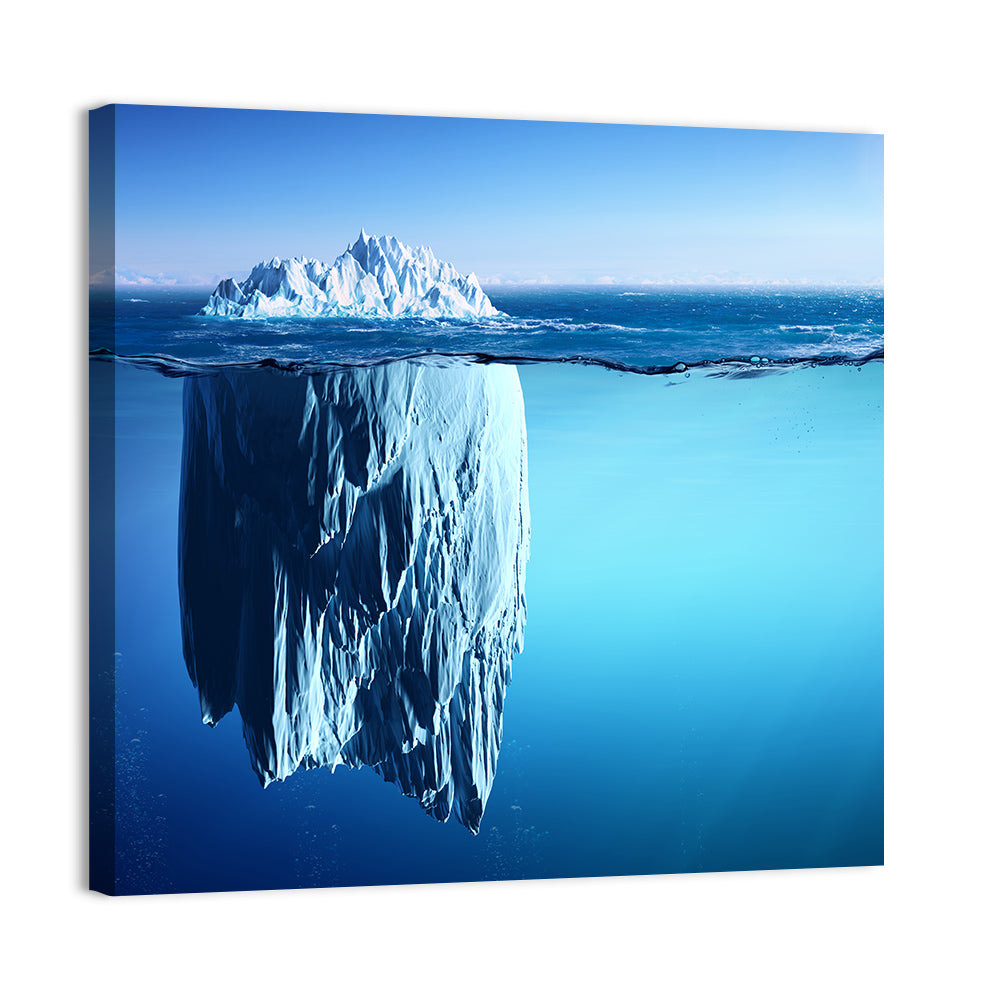 Floating Iceberg Wall Art, canvas print, square