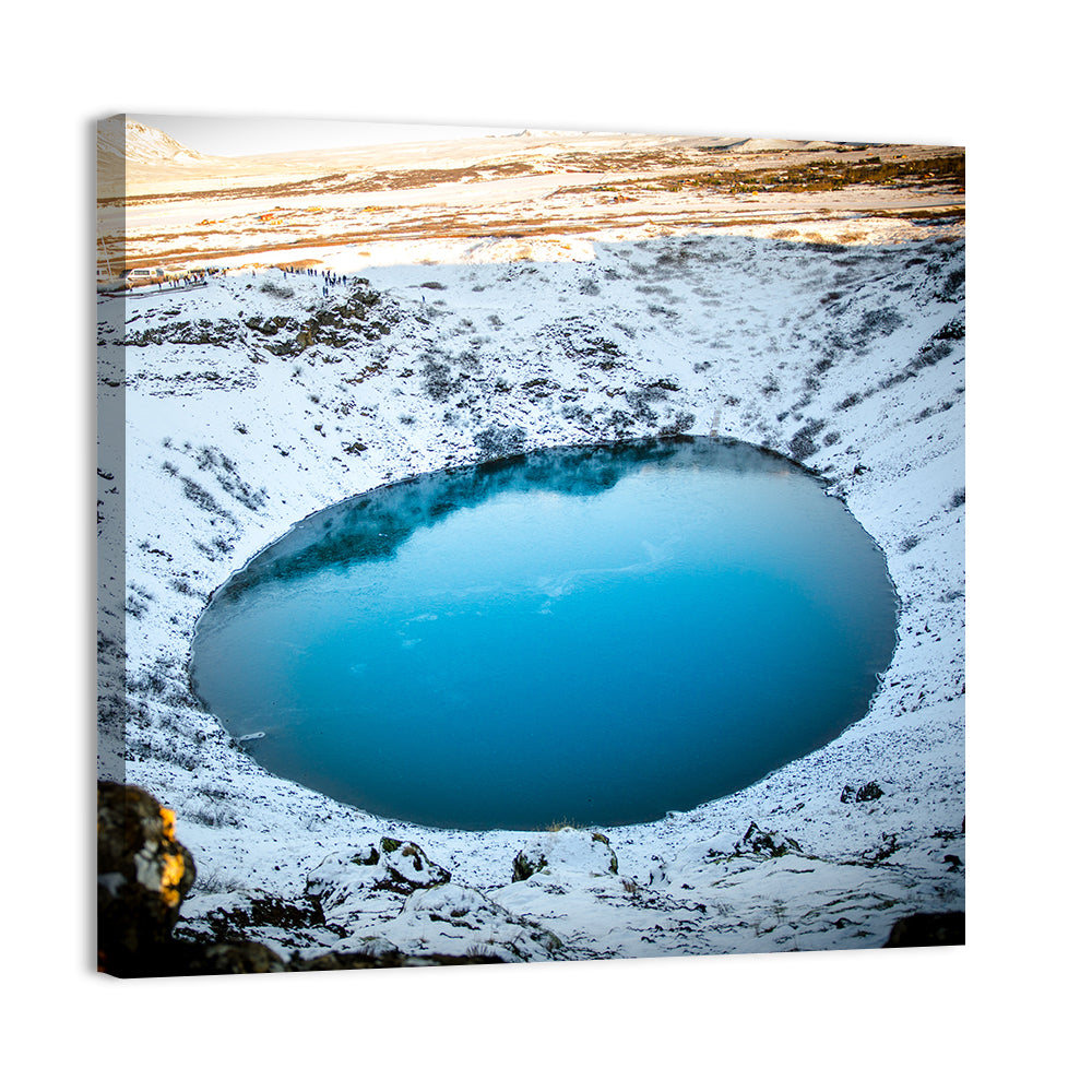 Kerid Crater Lake Wall Art, canvas print, square