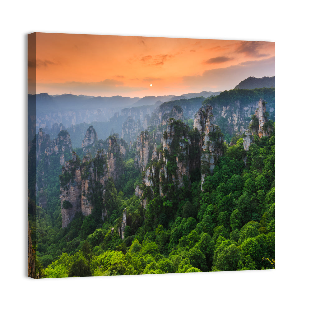 Zhangjiajie Forest at Sunset Wall Art