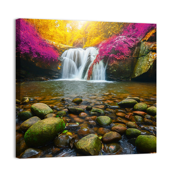 Phu Soi Dao Waterfall at Dusk Wall Art as a canvas print
