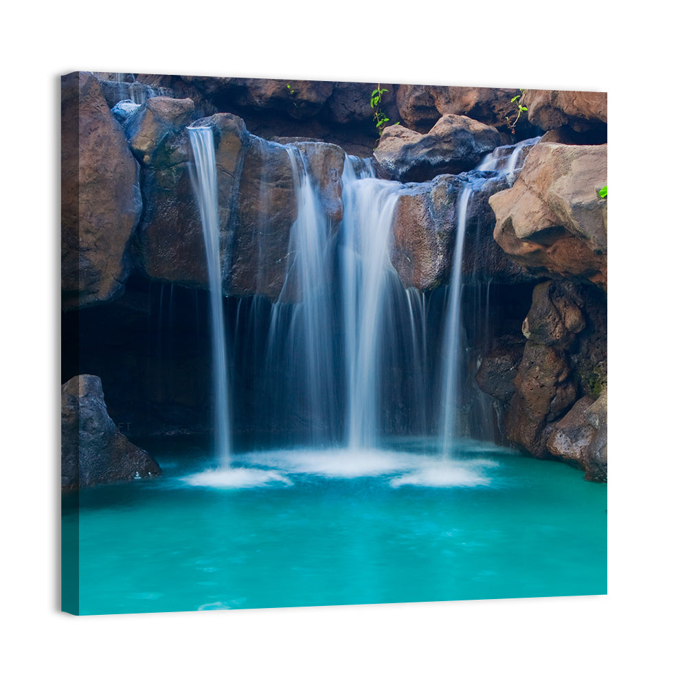 Waterfall Into Turquoise Pool Wall Art