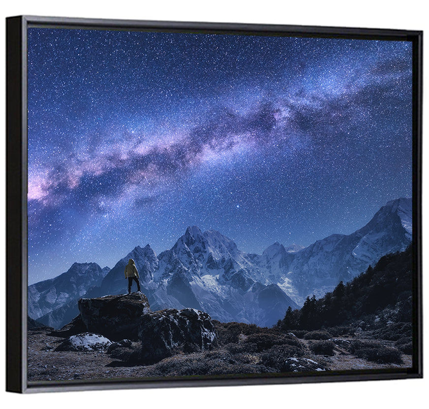 Milky Way Over Snow Capped Peaks Wall Art