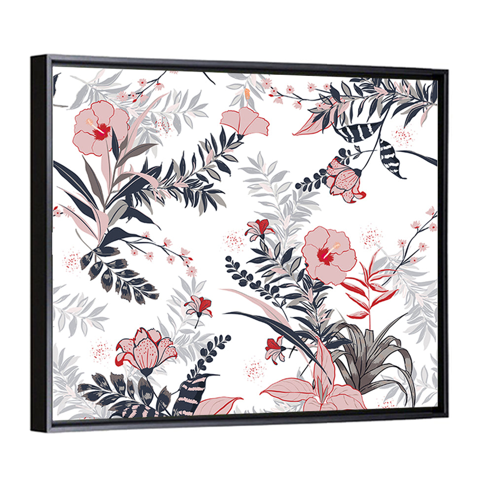Tropical Hibiscus Pattern Wall Art