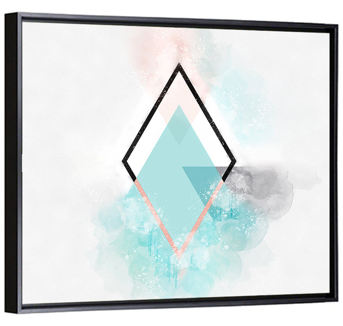 Scandinavian Diamond Geometry Wall Art as a framed canvas
